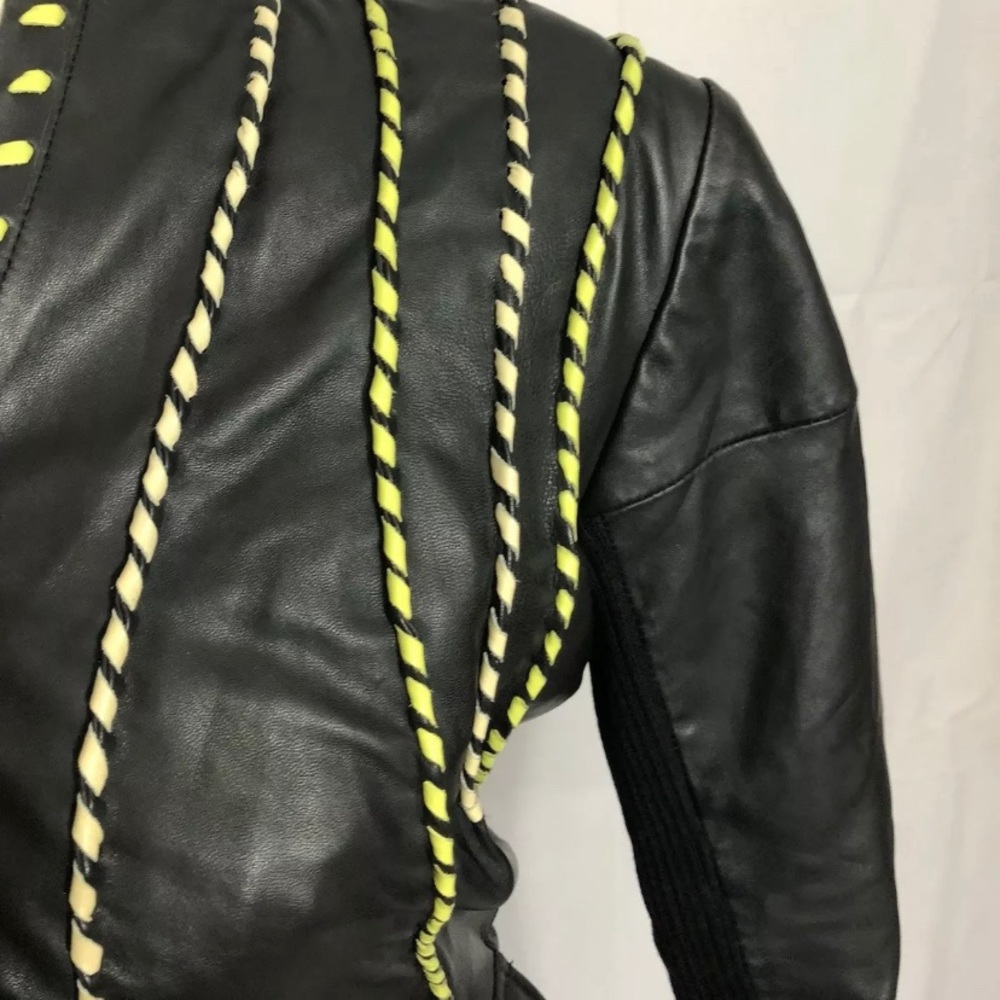 Roberto Cavalli Leather Jacket size 42 made Italy - Picture 5 of 7